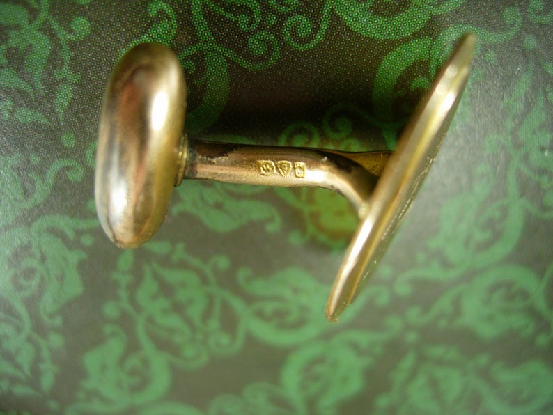 9kt rose gold cufflinks Victorian 1800/'s initials F M signet hallmark wedding Tuxedo groom gift personalized engraved Antique jewellery