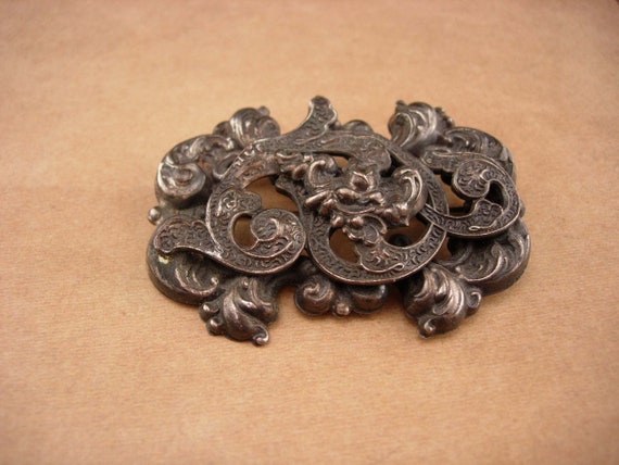 Antique Victorian brooch - Gothic edwardian sash … - image 4