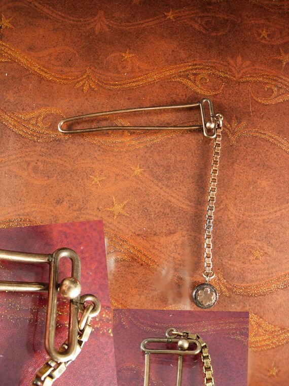 Antique vest fob Mechanical slide Rose gold Box C… - image 3