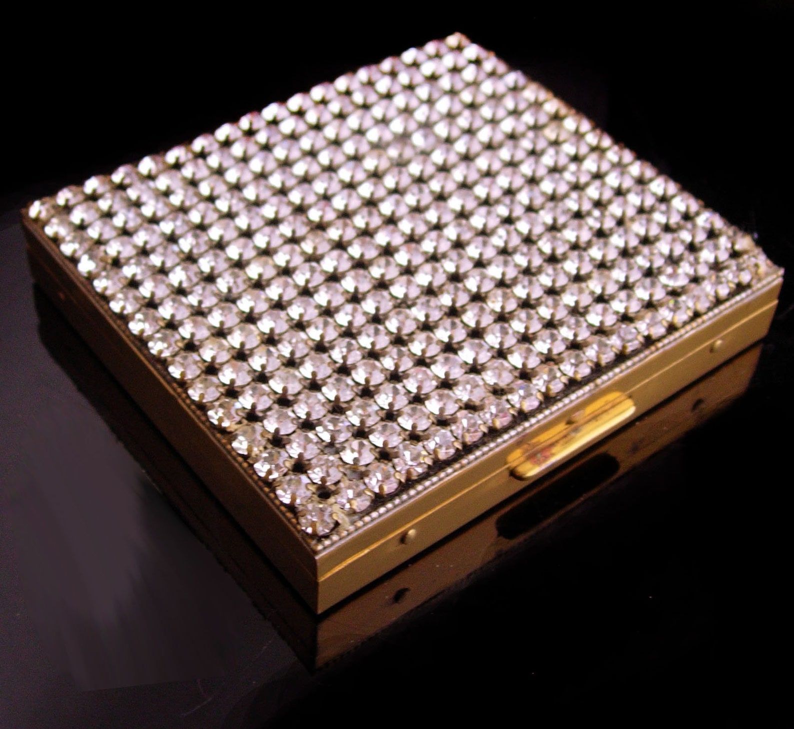 Vintage 1950s rhinestone Cigarette case / weisner tricketts Etsy