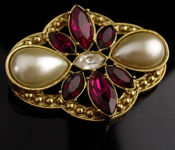 Antique style Victorian brooch - 1928 edwardian p… - image 3