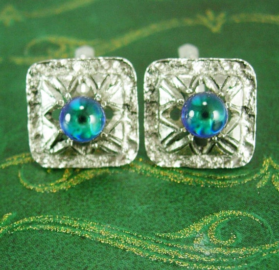 SPOOKY EYE cufflinks silver talisman mens jewelry… - image 2