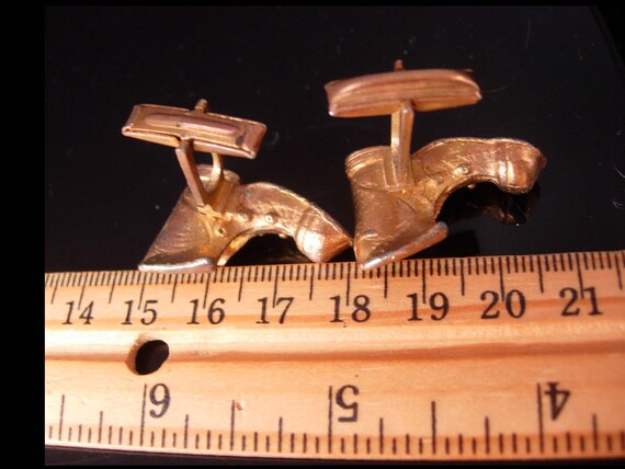 Rare boot cufflinks / Victorian shoe / Vintage go… - image 4