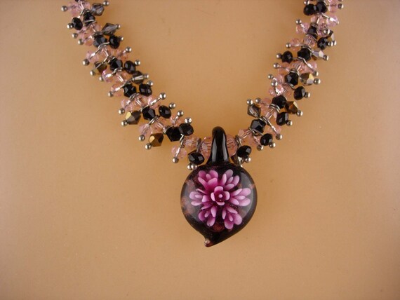 Murano Flower necklace / sweetheart gift / signed… - image 2