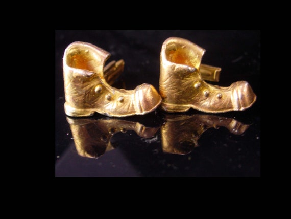 Rare boot cufflinks / Victorian shoe / Vintage go… - image 2