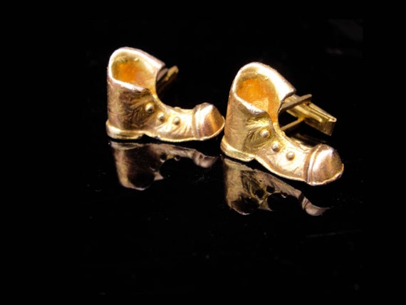 Rare boot cufflinks / Victorian shoe / Vintage go… - image 3