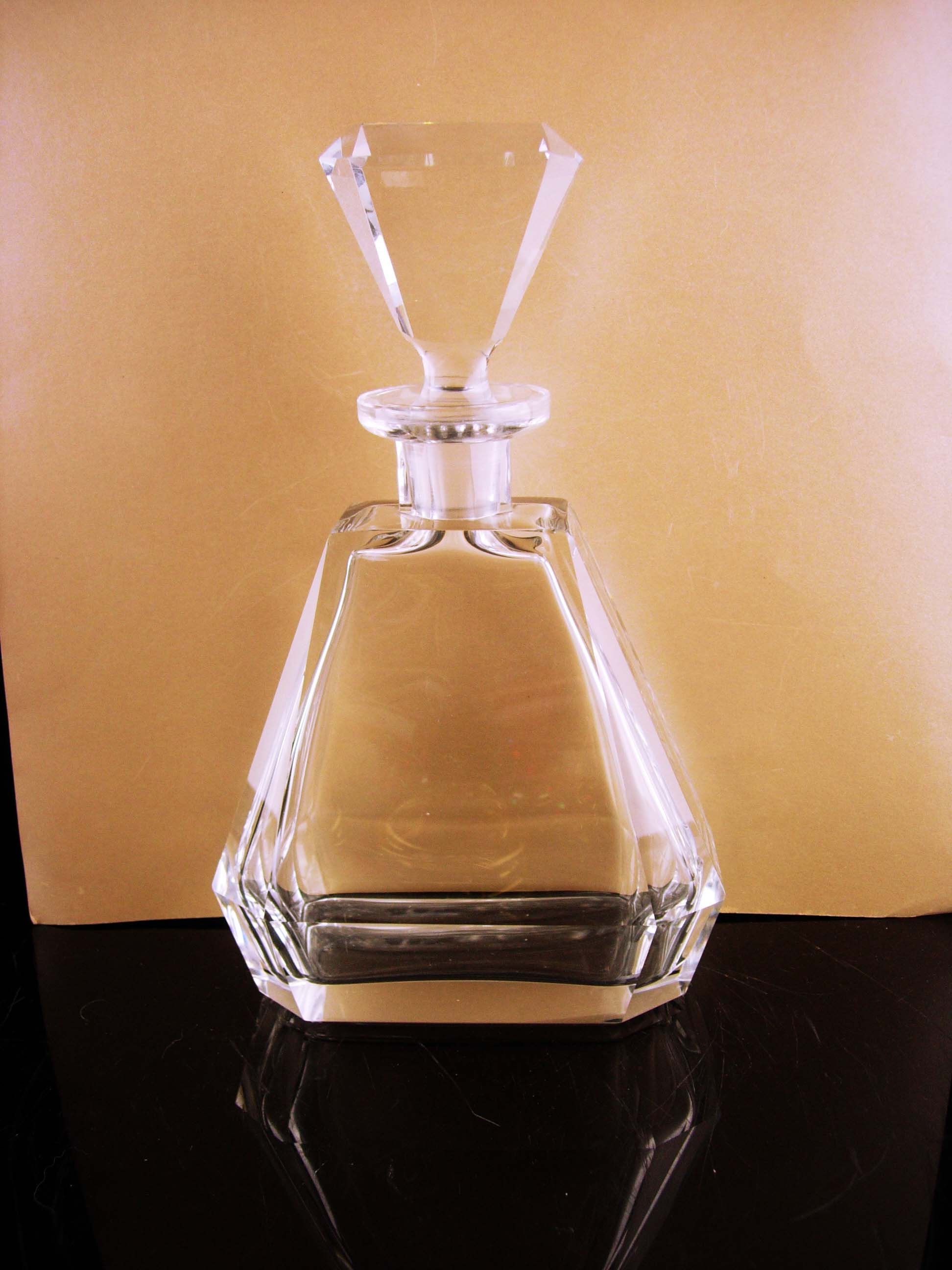 Vintage Large Heavy Lead Crystal Bottle Whiskey Decanter Etsy