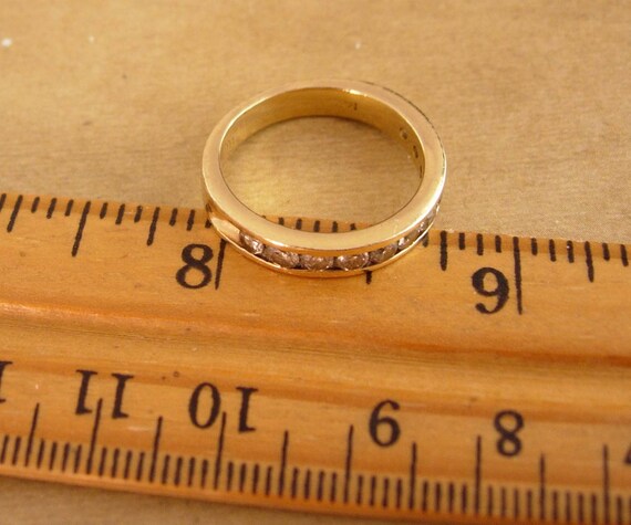 Genuine 11 Diamond wedding band - 14k yellow gold… - image 5