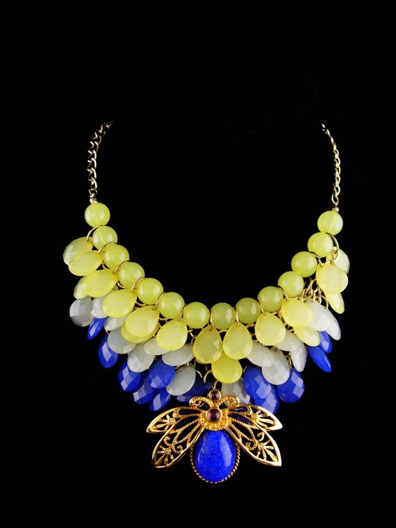 OOAK Fabulous Exotic Beetle necklace / winged gold