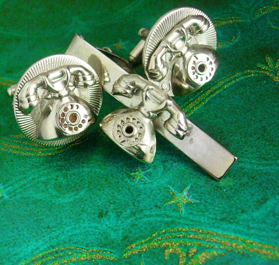 Telephone Cufflinks mechanical Dial really works … - image 4