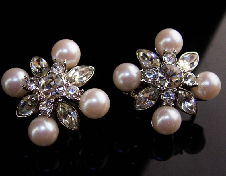 Vintage Statement Jewelry Rhinestones Earrings Etsy UK