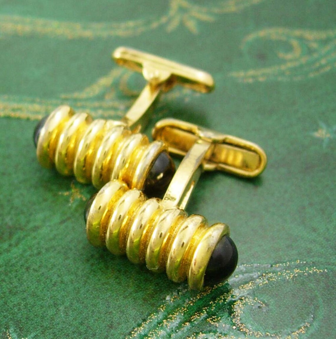 Vintage Tuxedo Cufflinks Wedding jewelry groom gift gold plate Etsy