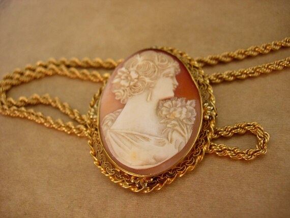 Antique genuine Cameo necklace - Vintage victoria… - image 3