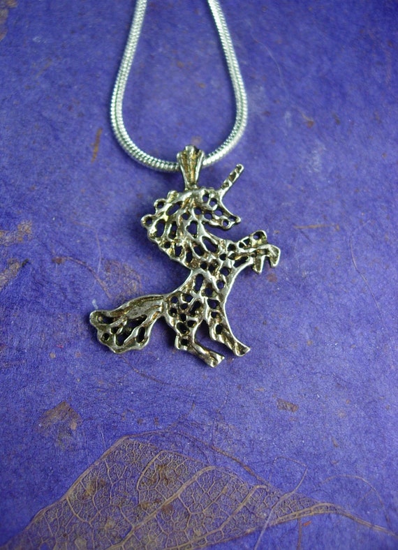 Magical Unicorn necklace Vintage Sterling Mystica… - image 2