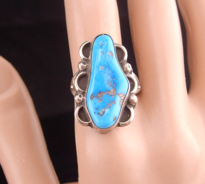 Large Sleeping Beauty Turquoise Ring / Vintage Sterling Silver - Etsy