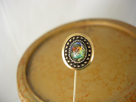 Vintage Dragons Breath Stickpin Golden jelly opal… - image 3