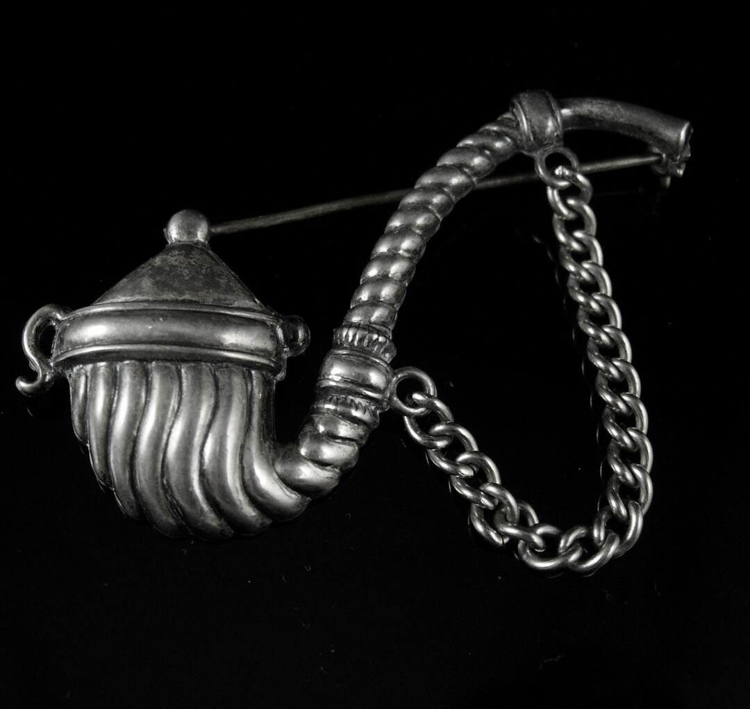 Sherlock Holmes Pipe Brooch Sterling Vintage Mens Lapel Pin Etsy