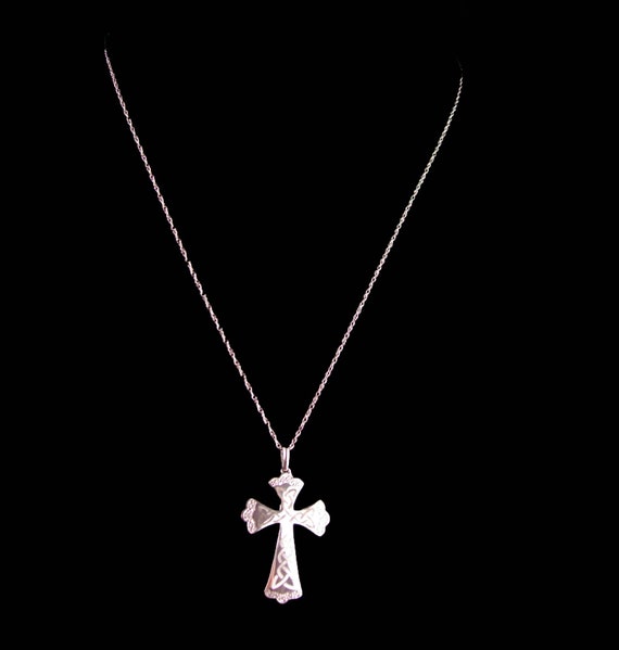Gothic sterling diamond cross necklace - Vintage … - image 2