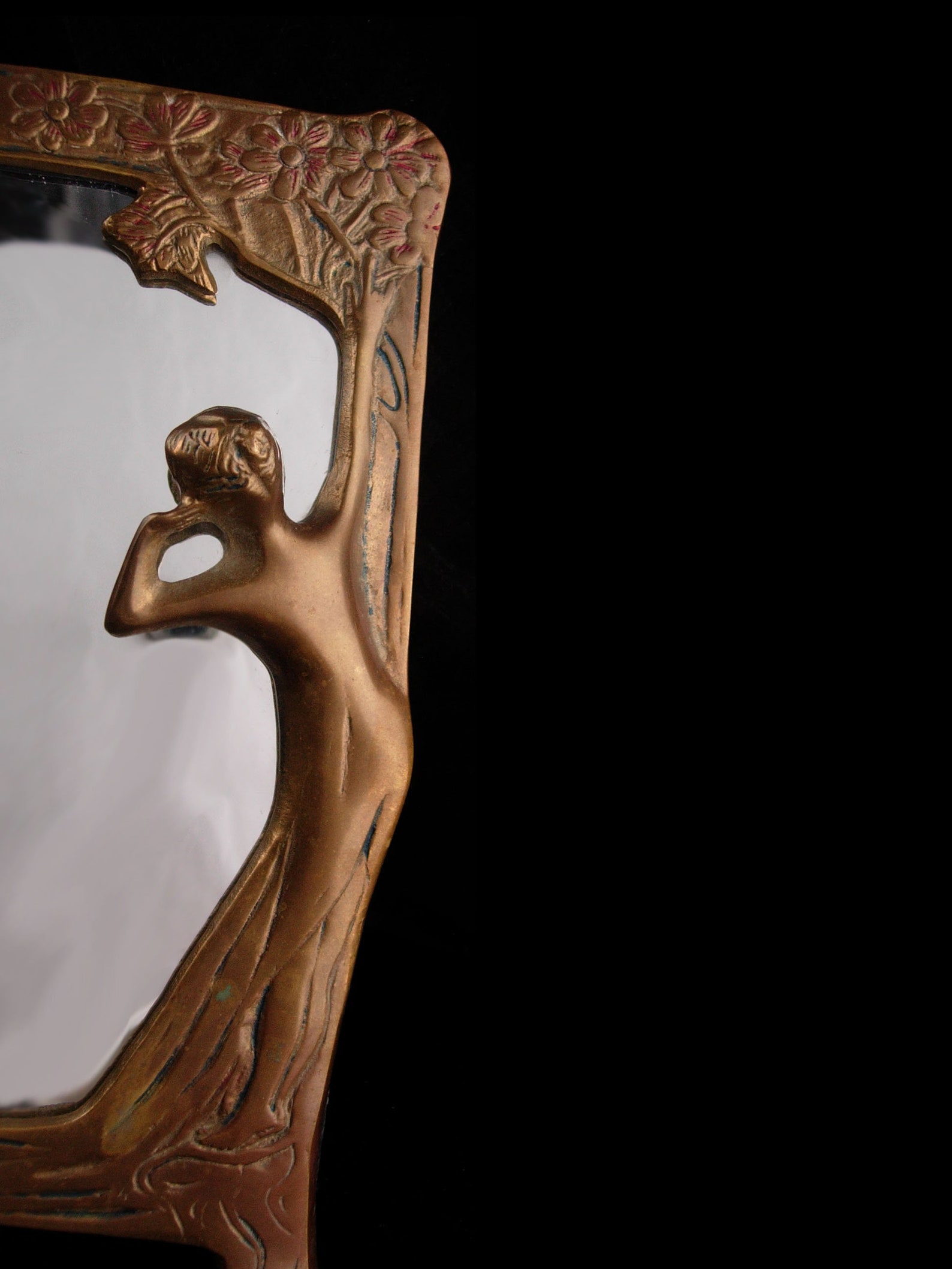 Art Nouveau Vanity Mirror / Vintage Metal Vanity Mirror / Etsy