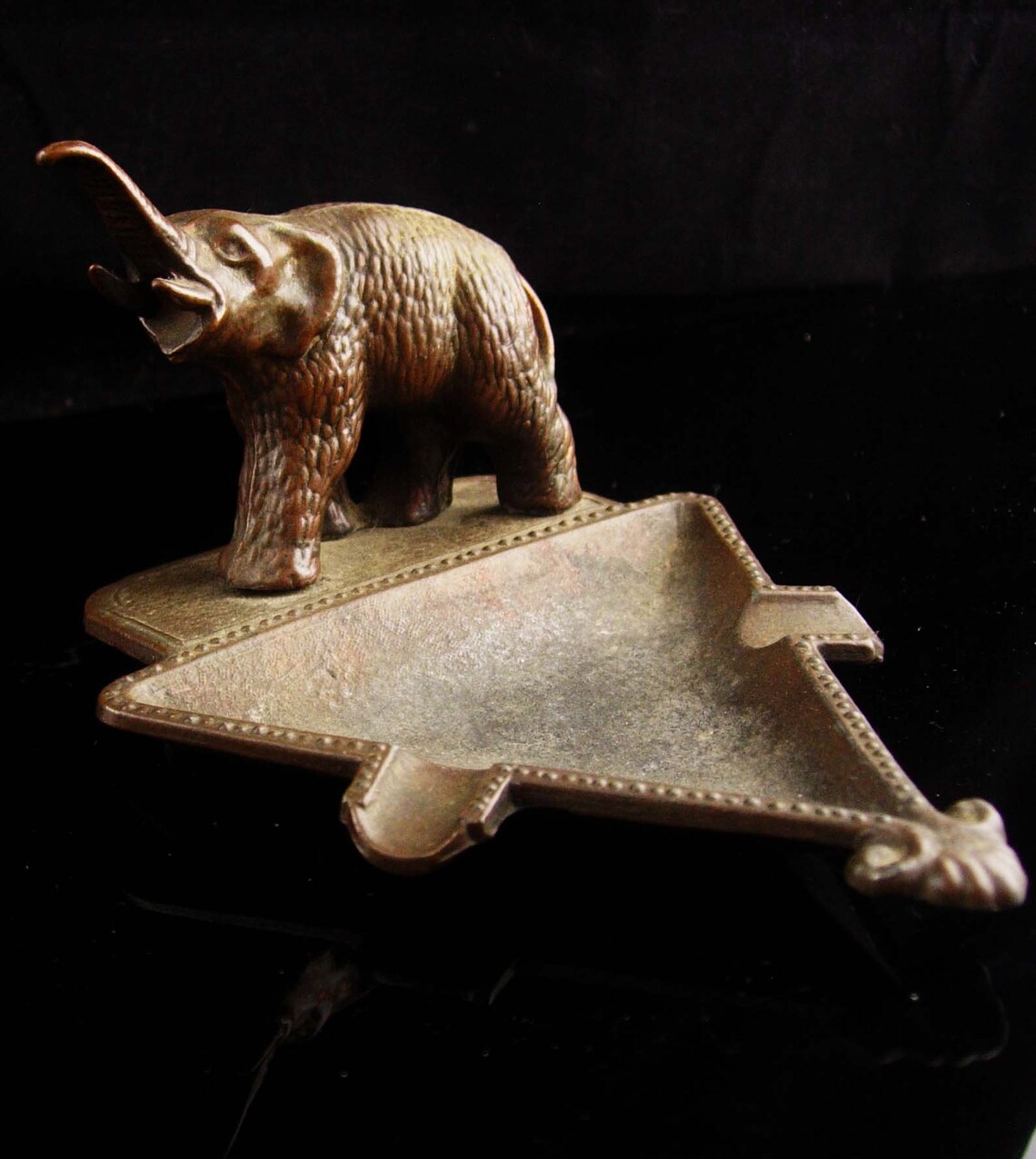 Antique Elephant Ashtray Vintage Brass Souvenir Dresser Etsy