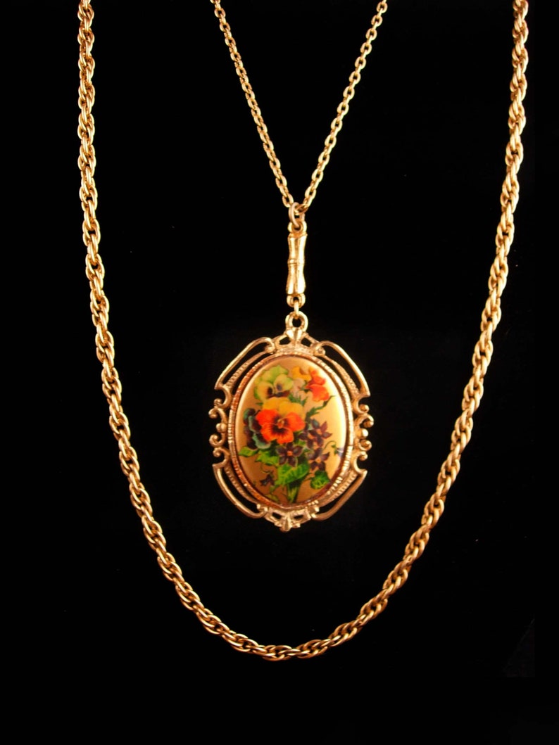 Victorian Cameo Necklace 24kt Gold Foil Chandelier Pendant - Etsy