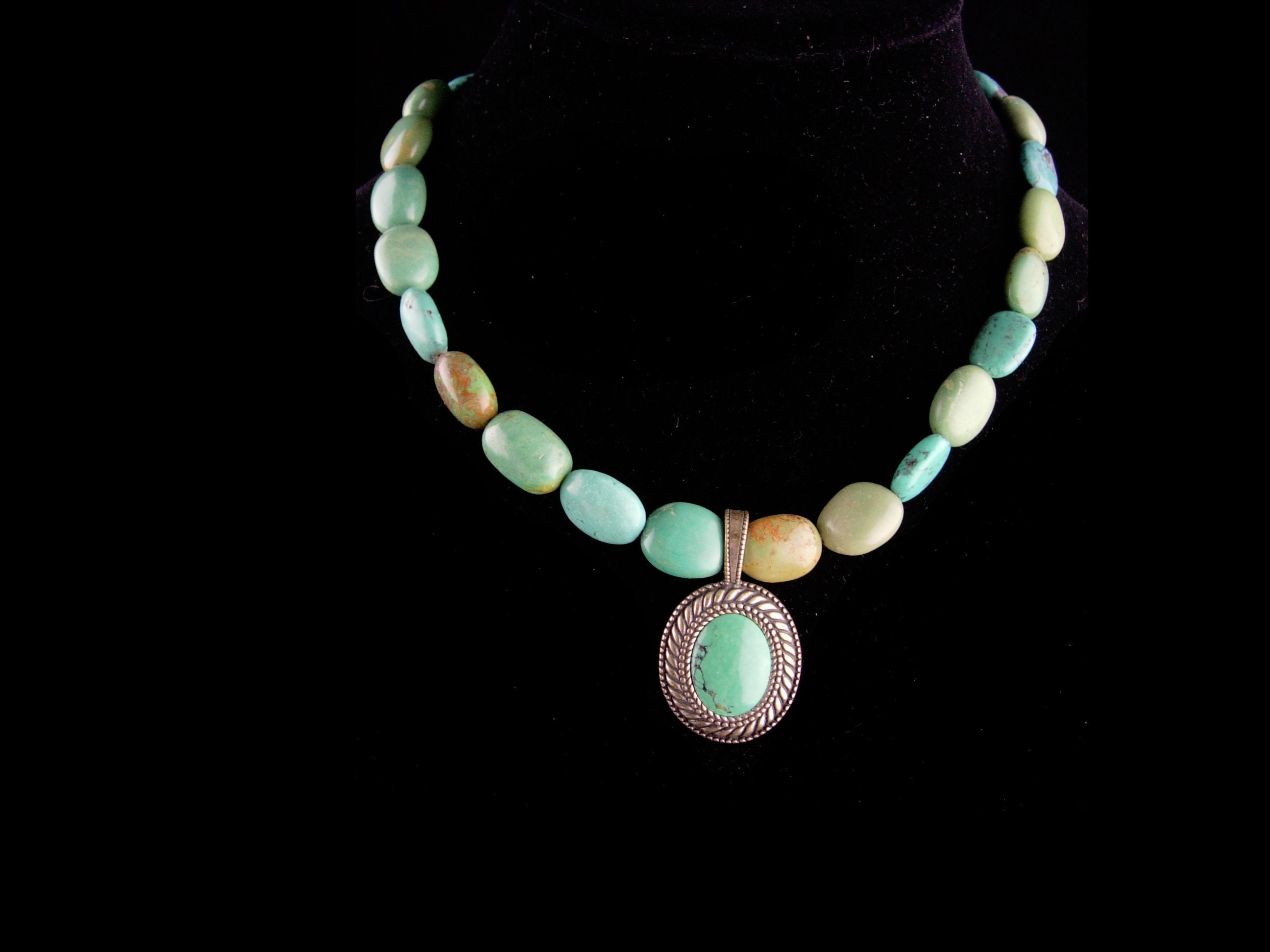 Chunky LARGE Turquoise Necklace 