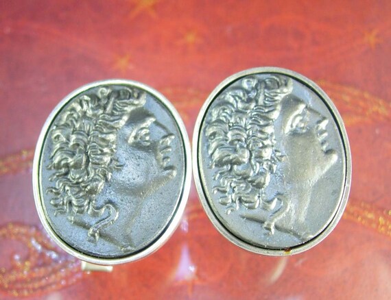 Alexander the Great cuff links sterling GREEK Coi… - image 4