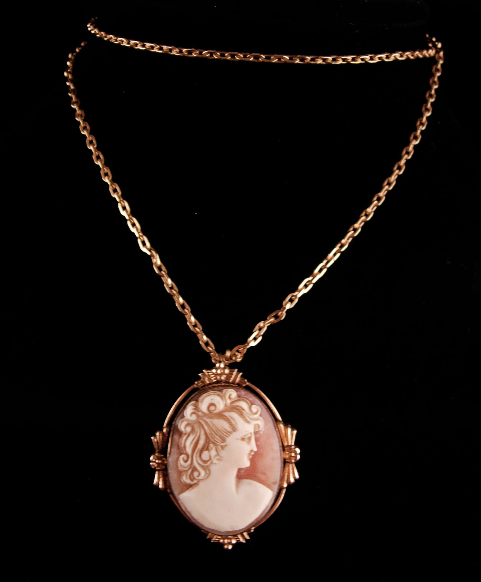 Antique genuine Cameo necklace Vintage victorian CARVED | Etsy