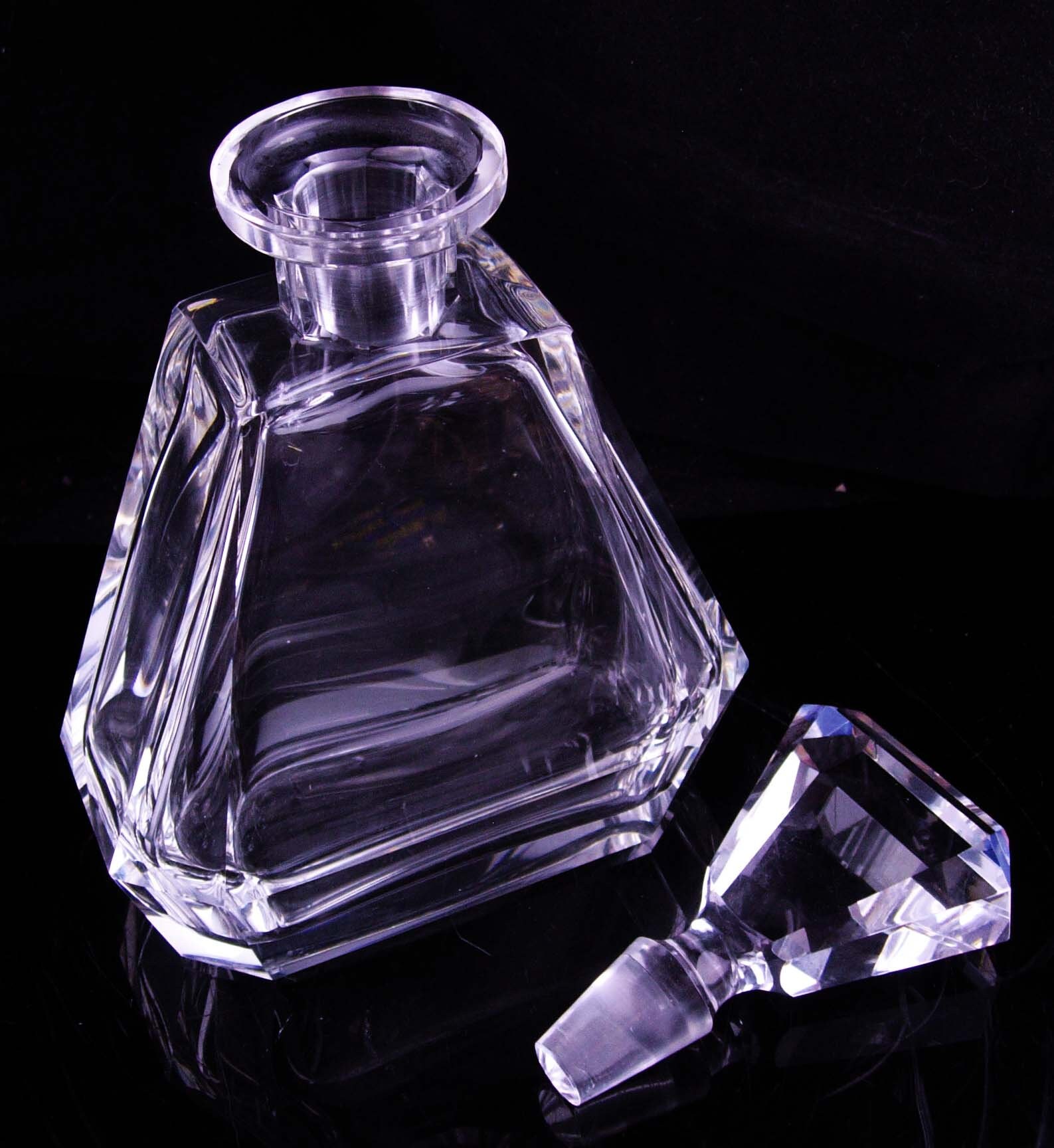 Vintage Large Heavy Lead Crystal Bottle Whiskey Decanter Etsy