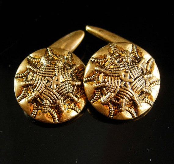 Antique cufflinks Gothic Spider cufflinks Web Cuff