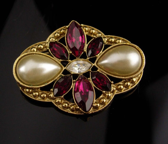 Antique style Victorian brooch - 1928 edwardian p… - image 1