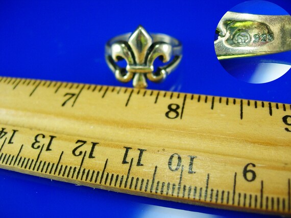 Vintage Fleur de lis RING sterling silver rennais… - image 5