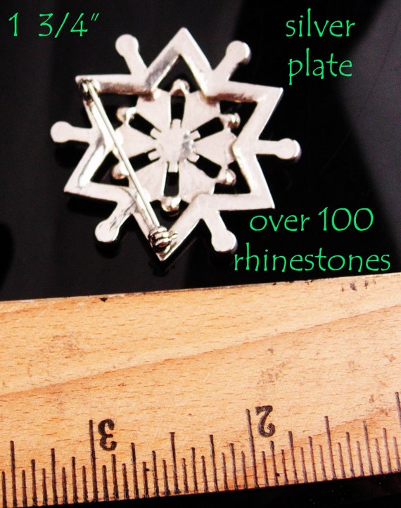 100 rhinestone pin - 2" Starburst Rhinestone broo… - image 6
