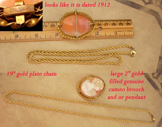 Antique genuine Cameo necklace - Vintage victoria… - image 4