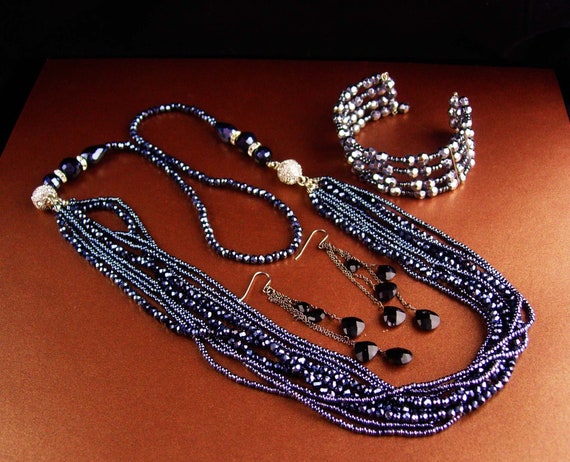 Designer statement flapper necklace - chandelier e
