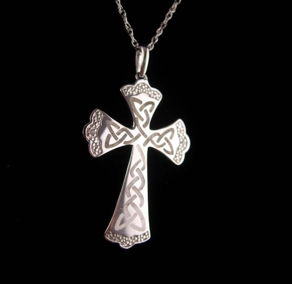 Gothic sterling diamond cross necklace - Vintage … - image 1