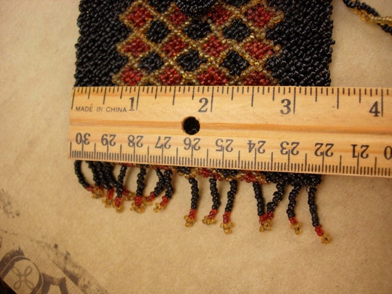 Vintage small Flapper purse / Necklace case - ros… - image 6