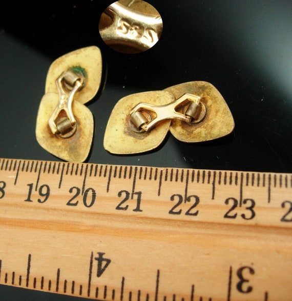 Antique Victorian Wedding Cufflinks Mixed metal r… - image 4