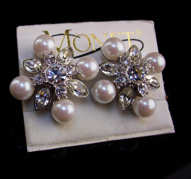 Vintage Statement Jewelry Rhinestones Earrings Etsy UK