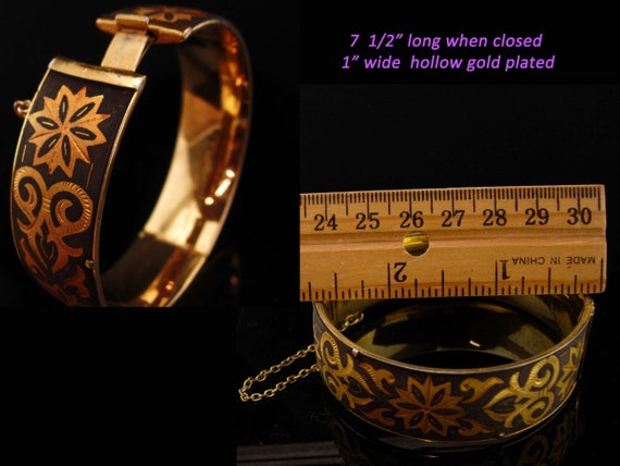 Victorian mourning Bracelet - hollow hinged Vinta… - image 7