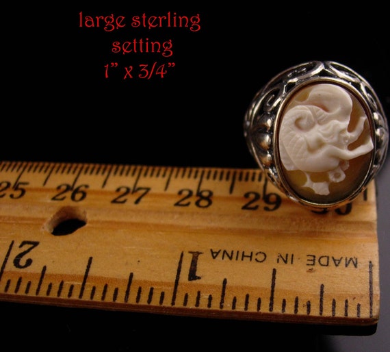 Naughty Mermaid ring / sterling nude cameo / Roma… - image 8