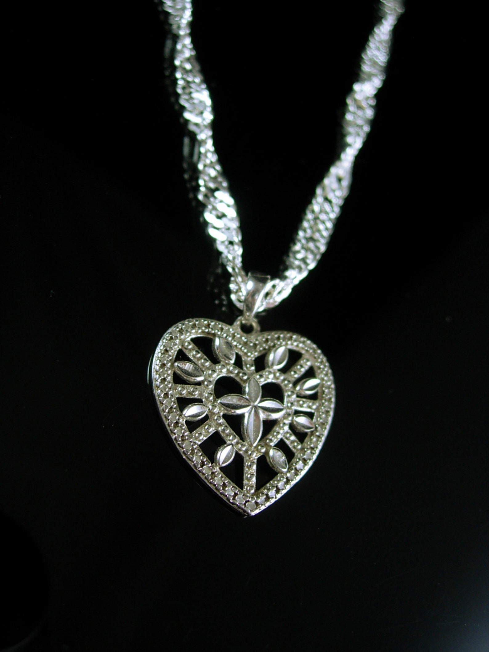 Religious Heart Cross Beautifully Crafted Sterling Necklace Etsy