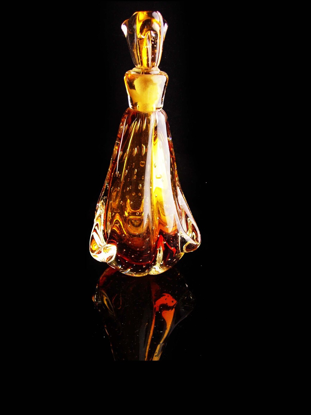 Whitefriars BIG Perfume / Controlled Bubbles Art Glass / Amber - Etsy