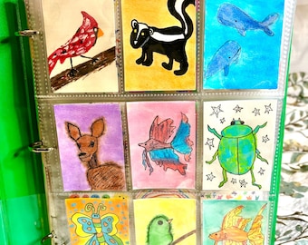 ACEO Original Gemälde | Mini Kunstkarte | ATC Malerei | Abstraktes Sammler Kunstwerk | Künstler-Sammelkarte Kunstkarten Editionen und Originale