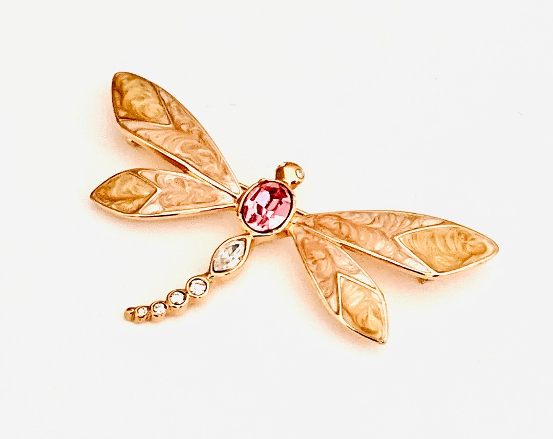 Broche Libellule Argentée Avec Zircons Roses - Métal Fantaisie - Neuf Sous Blister - Accessoire Femme