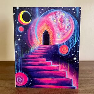 次なる階段 // 封筒付きグリーティングカード、Raine Knudsen 作 - スピリチュアル、直感、先見性