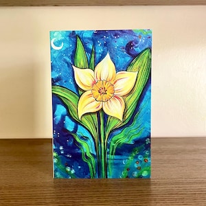 Série Jonquilles ~ En fleurs // Carte de voeux avec enveloppe, oeuvre de Raine Knudsen - Spirituel, intuitif, sincère
