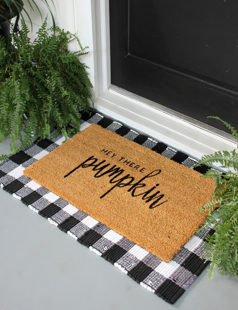 Hey There Pumpkin Door Mat Fall Mat Etsy