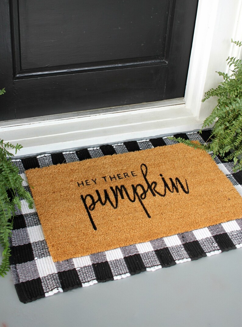 Hey There Pumpkin Door Mat Fall Mat Etsy