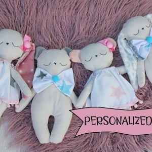 Personalized bunny doll, custom doll, my first doll, baby gift, handmade doll, personalized rag Doll, handmade, first baby doll